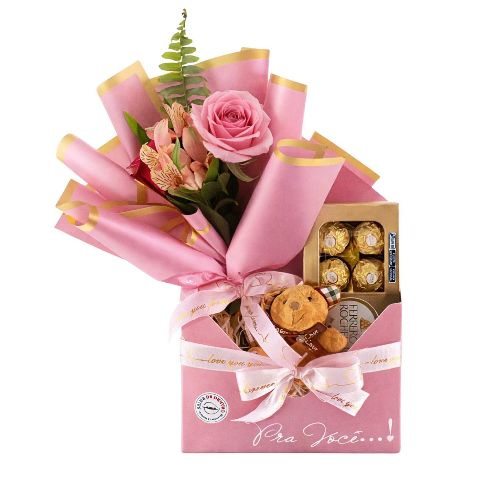 Envelope Surpresa com Flores e Pel�cia
