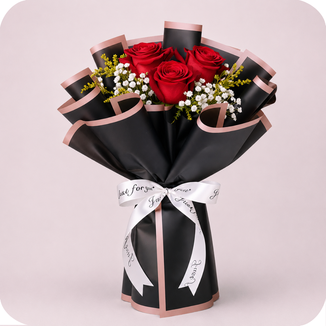 Buqu� com 3 rosas vermelhas